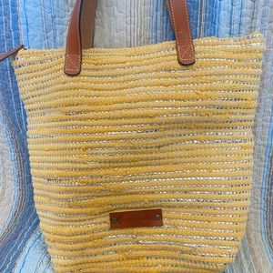 Chest Ridge Women's Handcrafted 100% Pure Top Grain Leather M Beach Bag [Yellow]